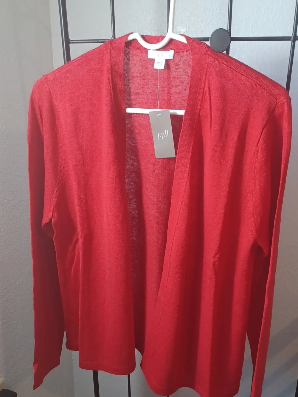NWT Women's Open-Front Red Sweater Cardigan